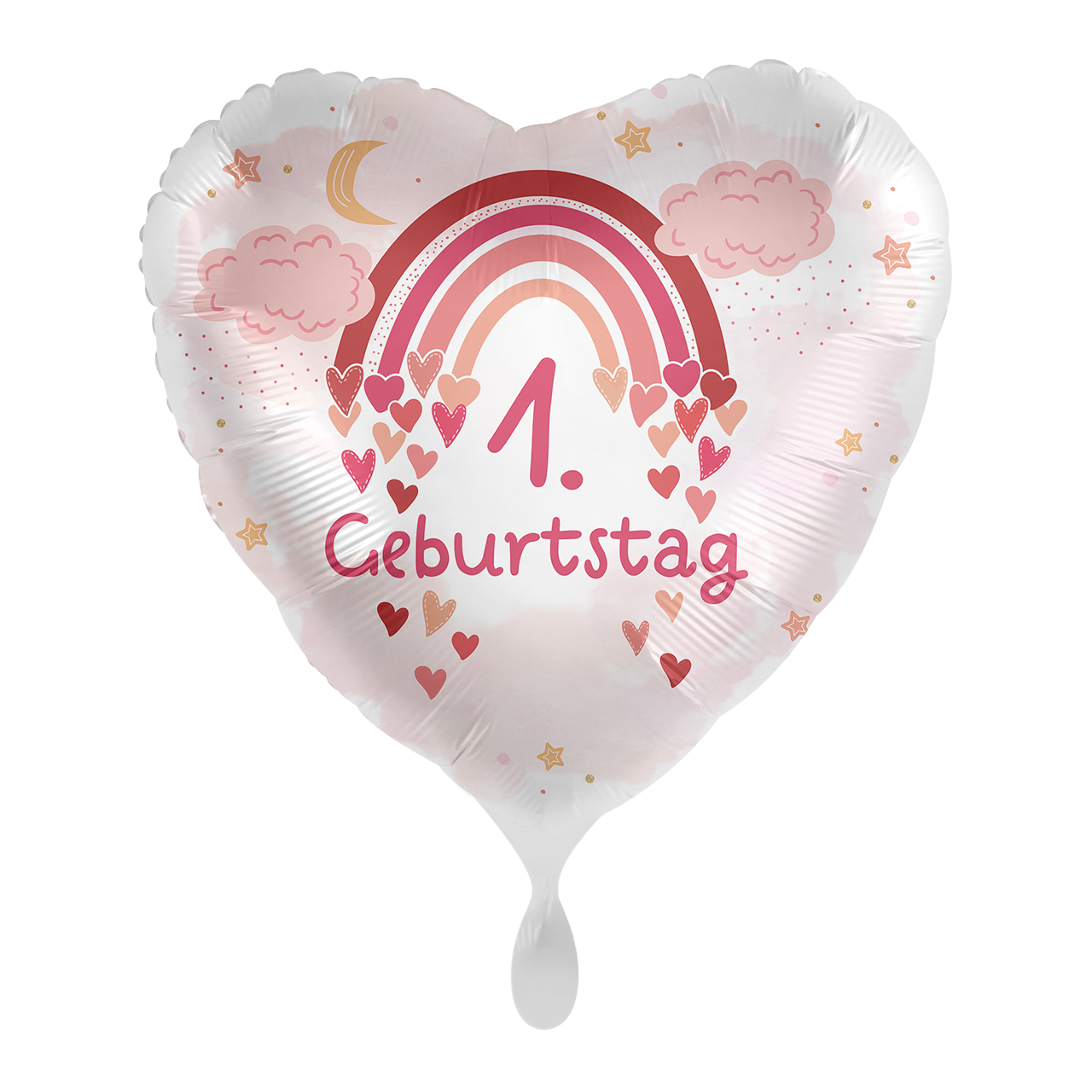 Rosa Regenbogen "1. Geburtstag" Herz
