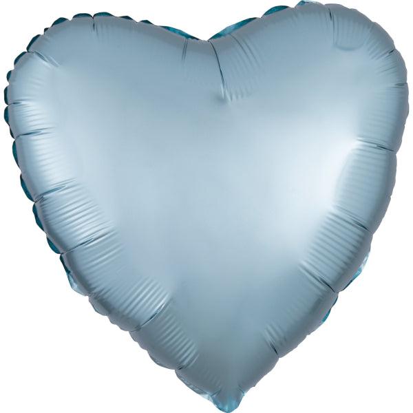Pastell Blau Herz Satin Folienballon