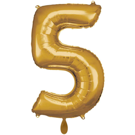 Gold Zahl "5" XXL Folienballon