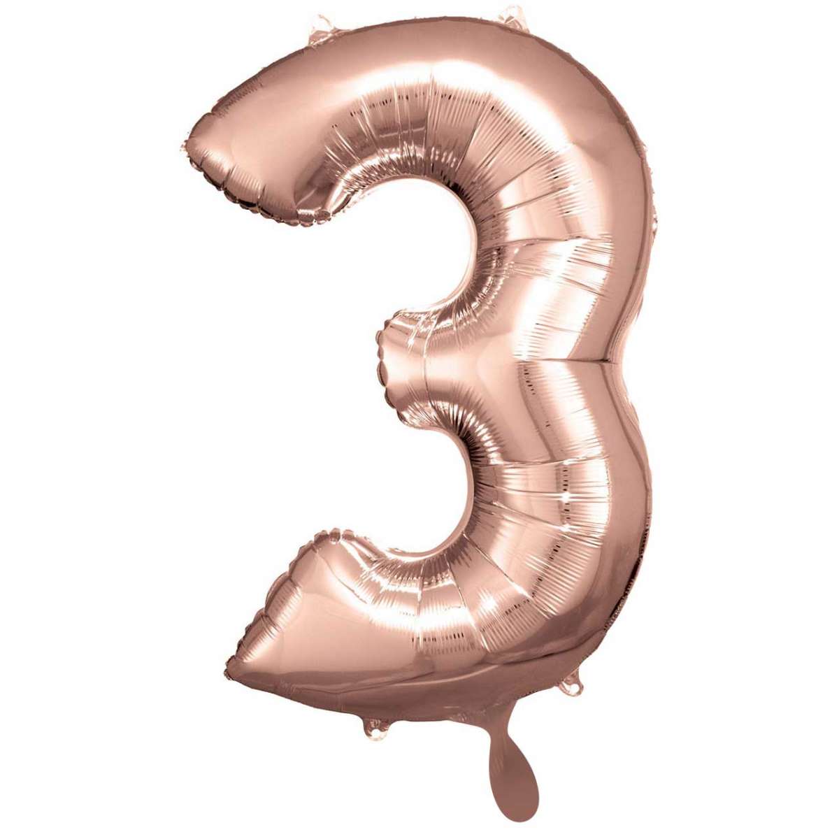 Rosé-Gold Zahl "3" XXL Folienballon