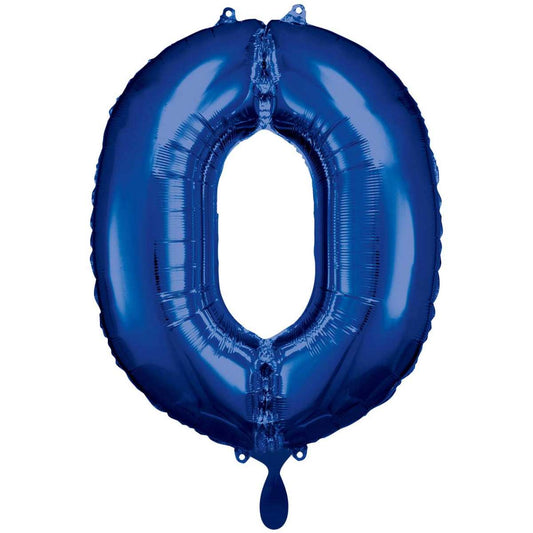 Blau Zahl "0" XXL Folienballon