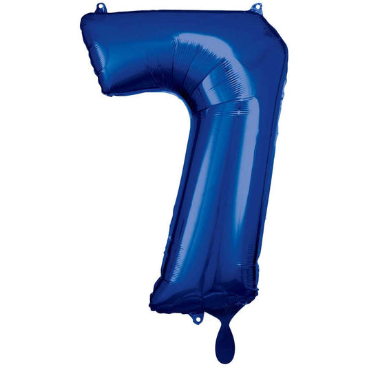 Blau Zahl "7" XXL Folienballon