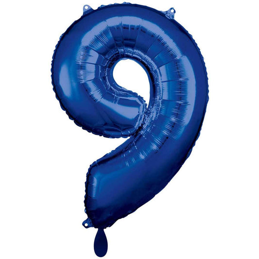 Blau Zahl "9" XXL Folienballon