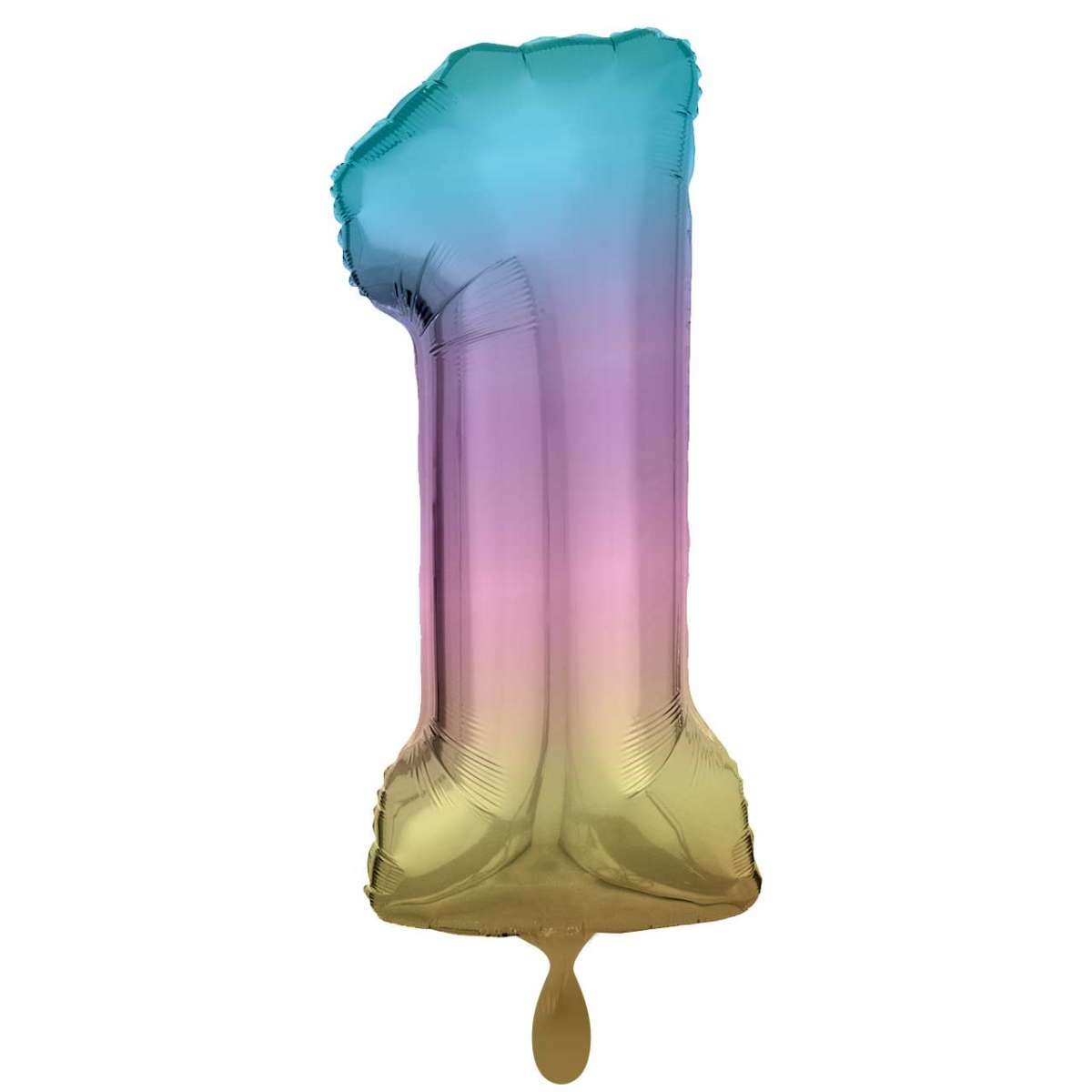 Regenbogen Zahl "1" XXL Folienballon