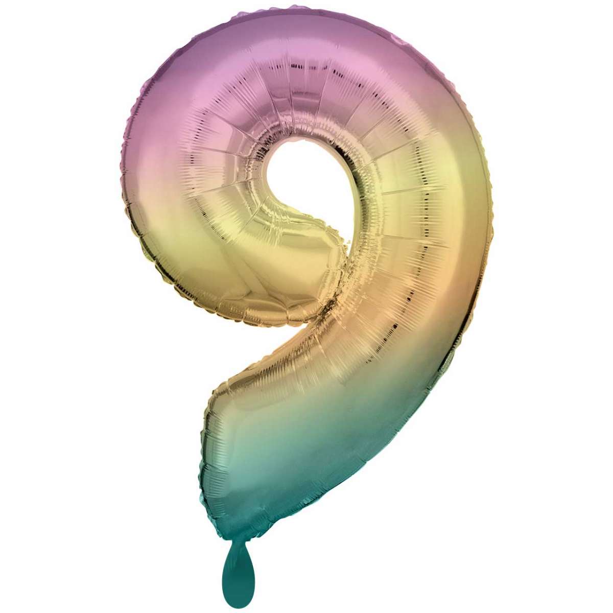Regenbogen Zahl "9" XXL Folienballon