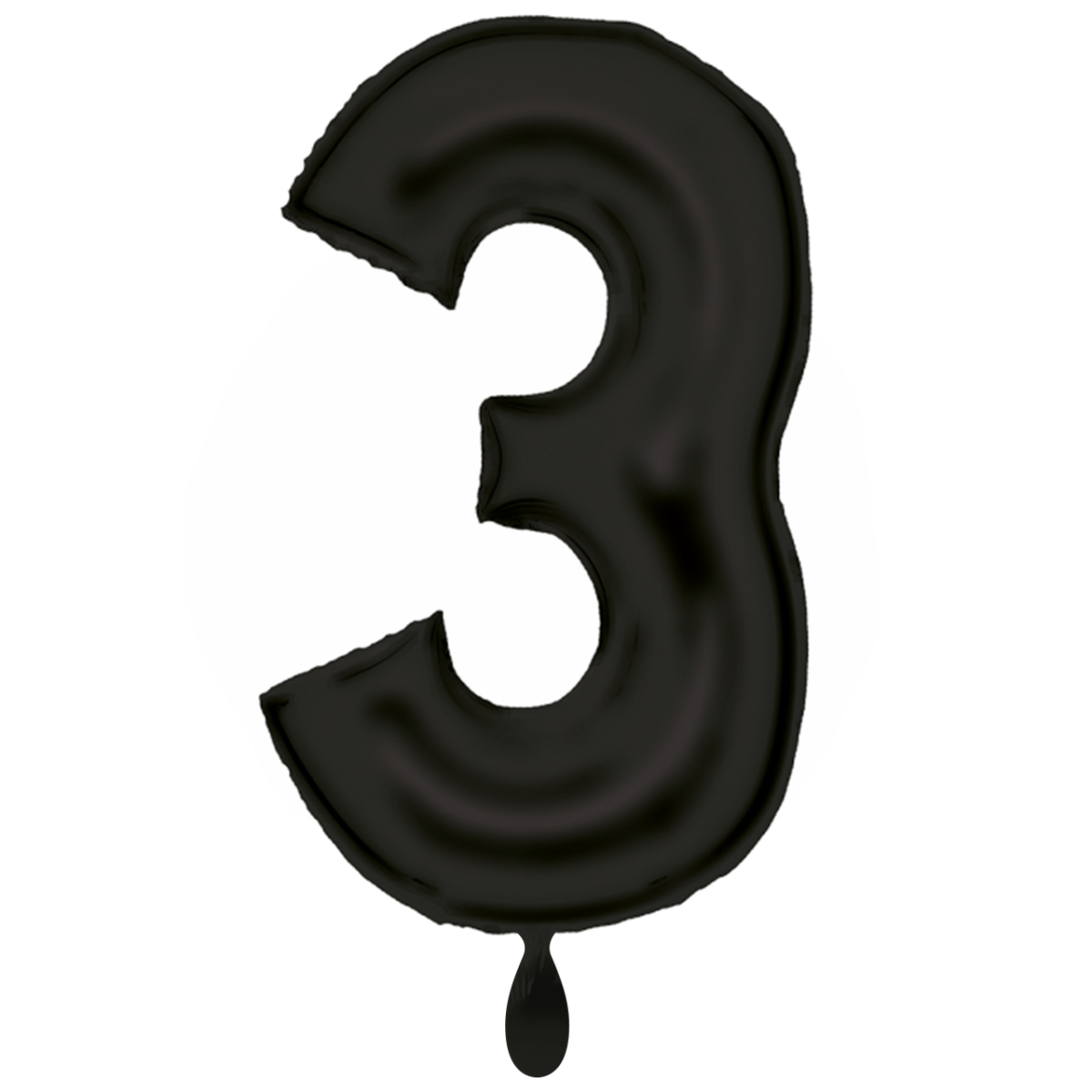 Schwarz Zahl "3" XXL Folienballon