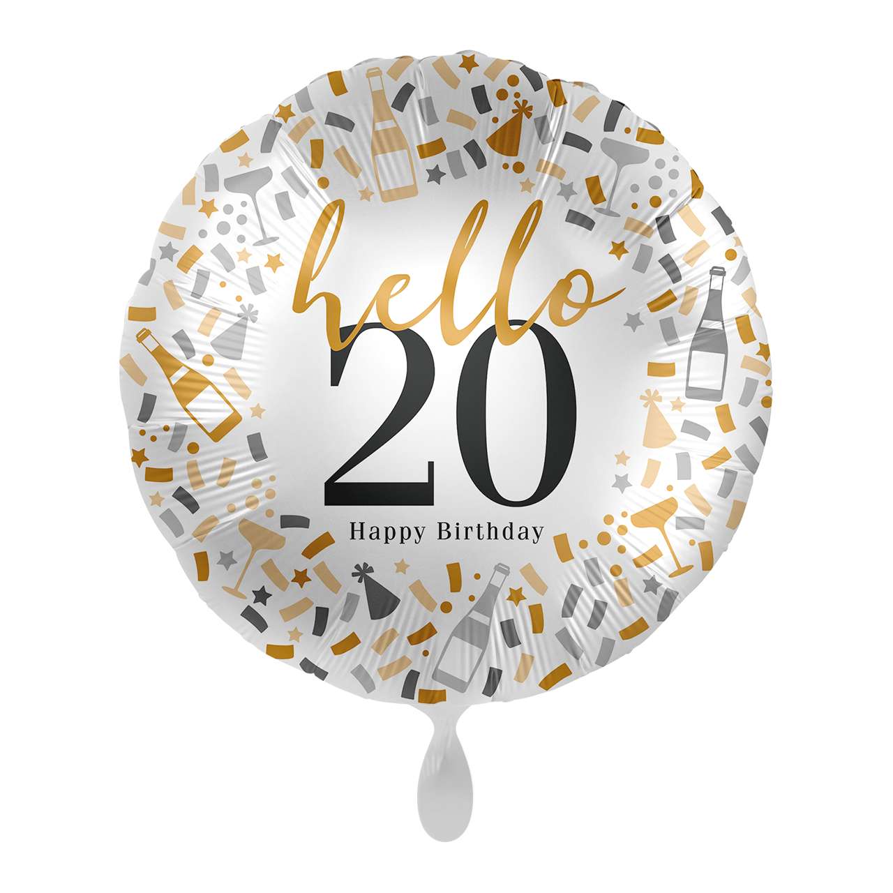 Party "Hello 20 Happy Birthday" Rund