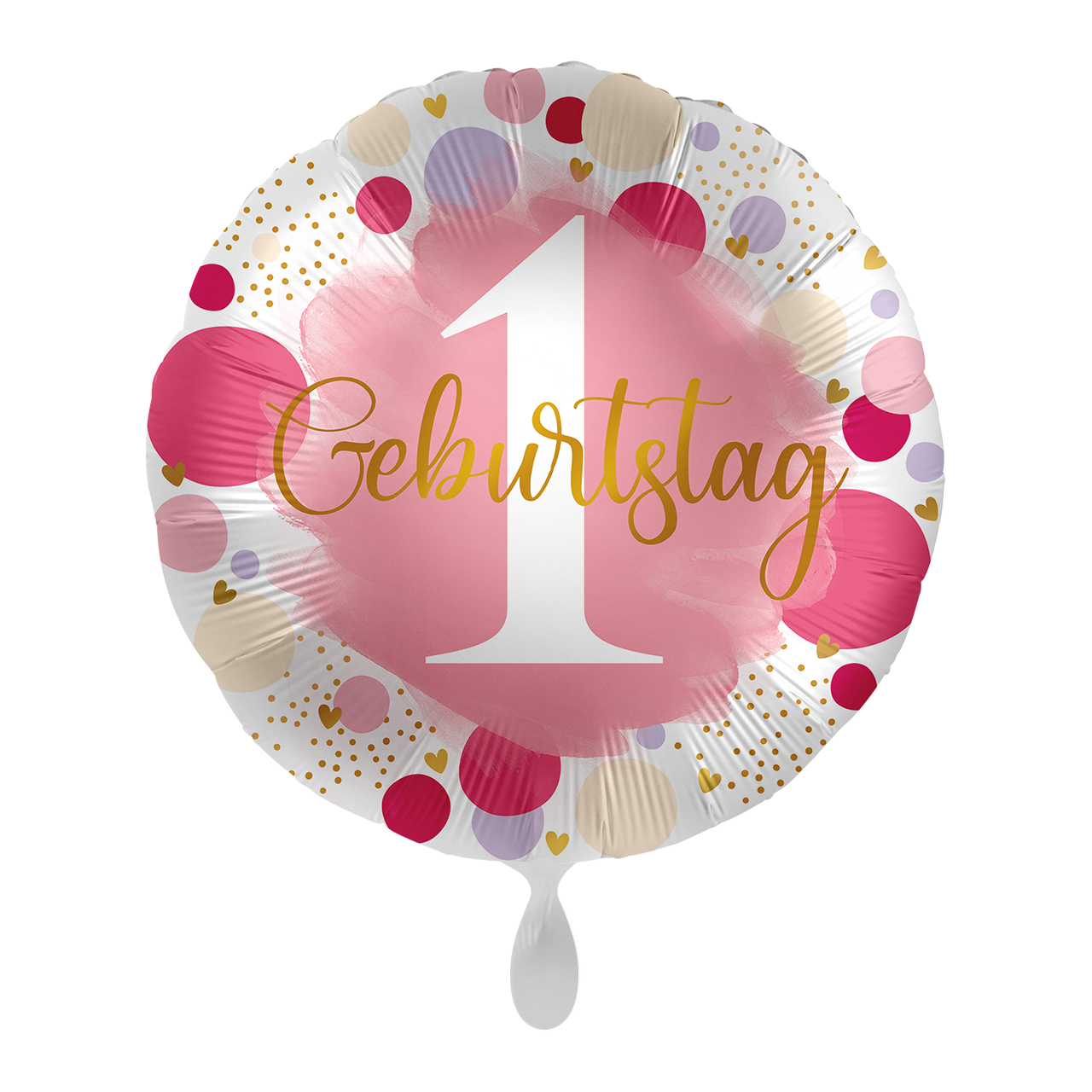 "1 Geburtstag" Rosa Rund