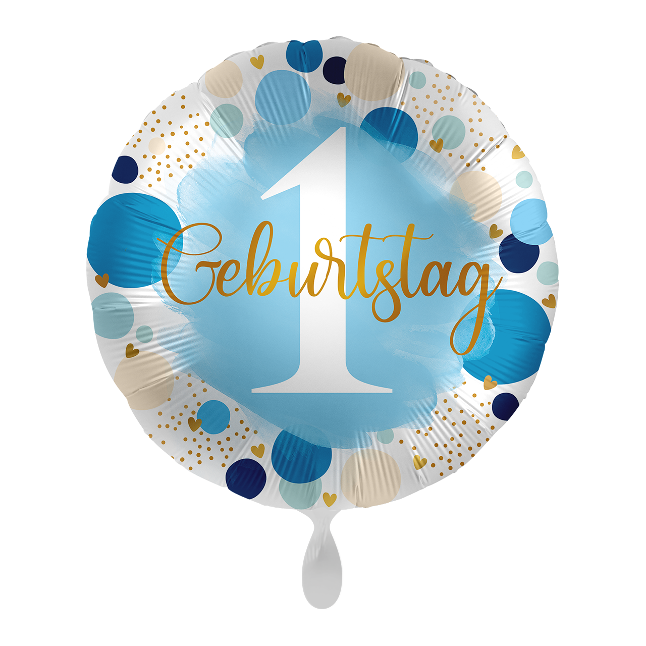"1 Geburtstag" Blau Rund