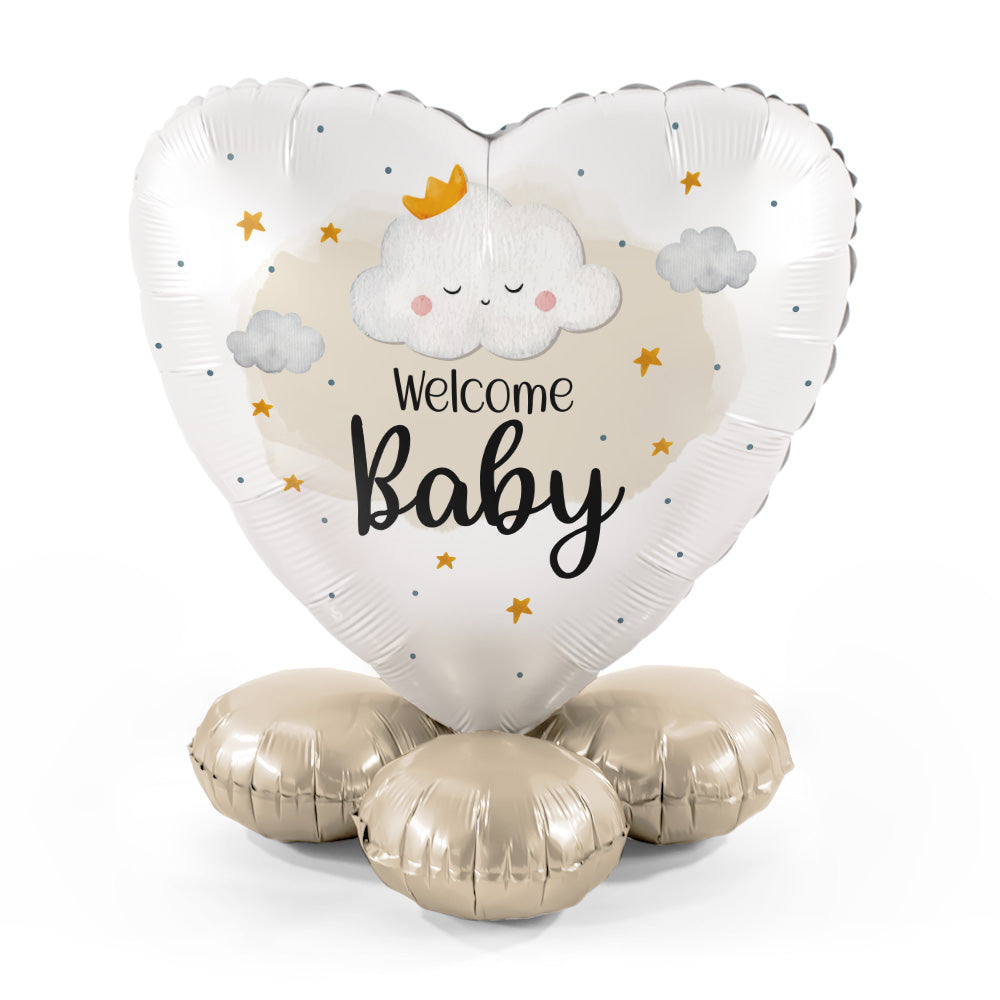 Ballon Bouquet Wolke "Welcome Baby" Herz
