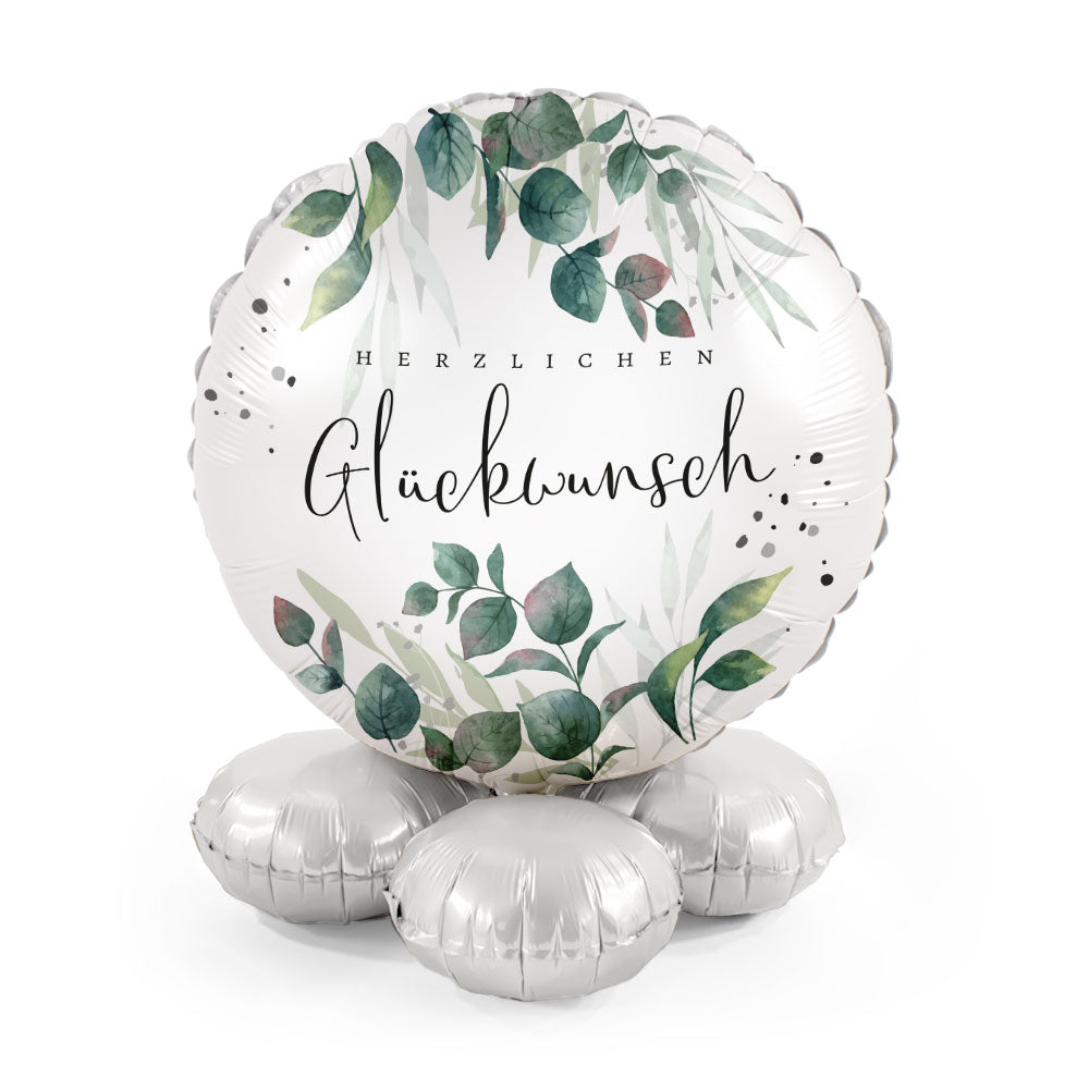 Ballon Bouquet Natural "Herzlichen Glückwunsch" Rund