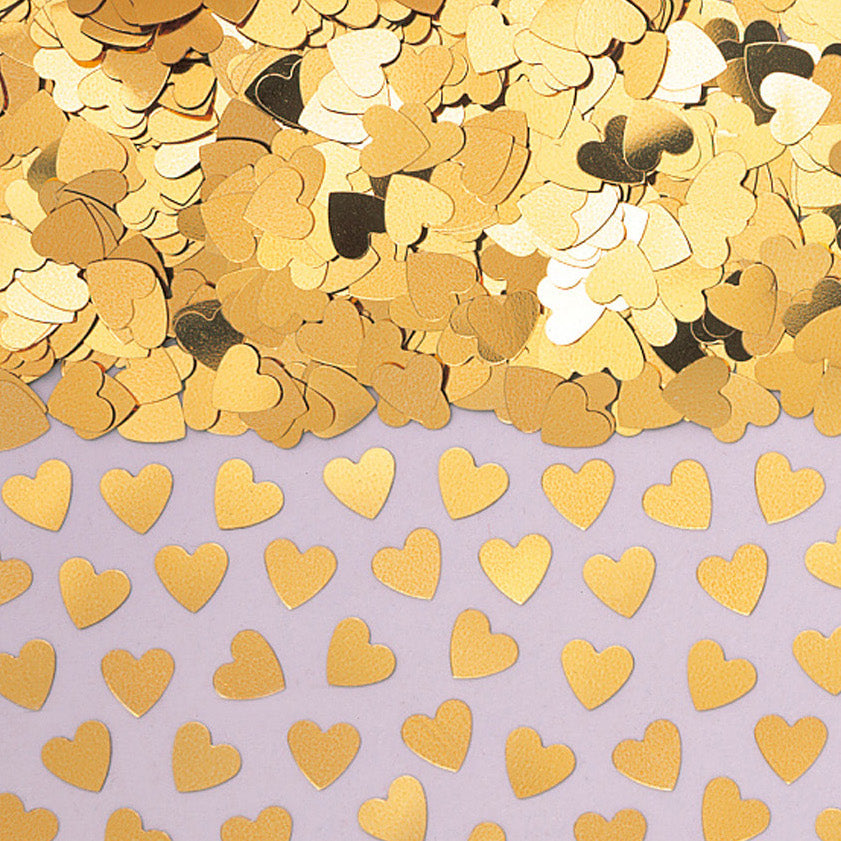 Gold Sparkle Hearts Konfetti