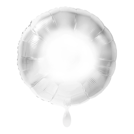 Weiß Rund Metallic Folienballon