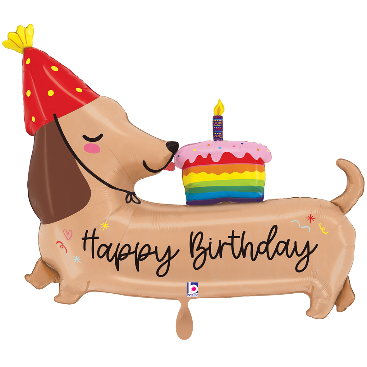 "Happy Birthday" Dachshund Folienballon