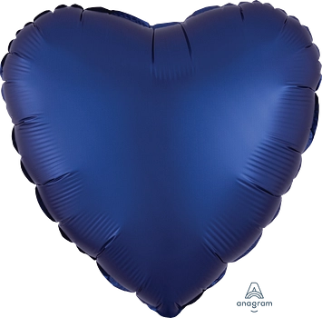 Standard Satin Luxe Navy-Blau Herz Folienballon S15 verpackt