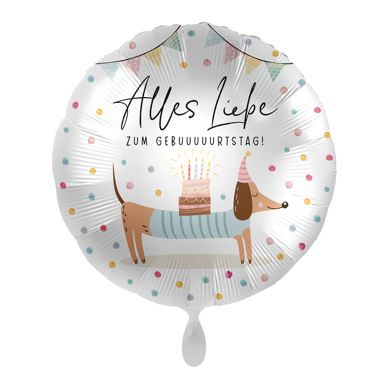 Dackel "Alles Liebe zum Gebuuuuurtstag" Rund Folienballon