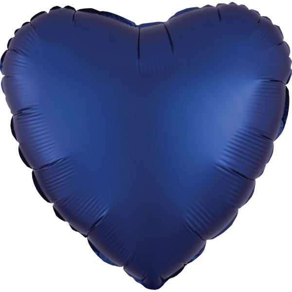 Navy Blau Herz Satin Folienballon