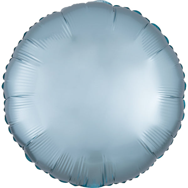 Pastell Blau Satin Rund
