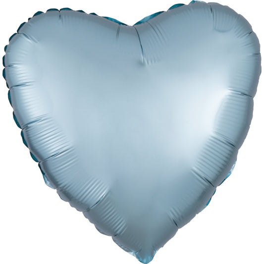 Pastell Blau Herz Satin Folienballon