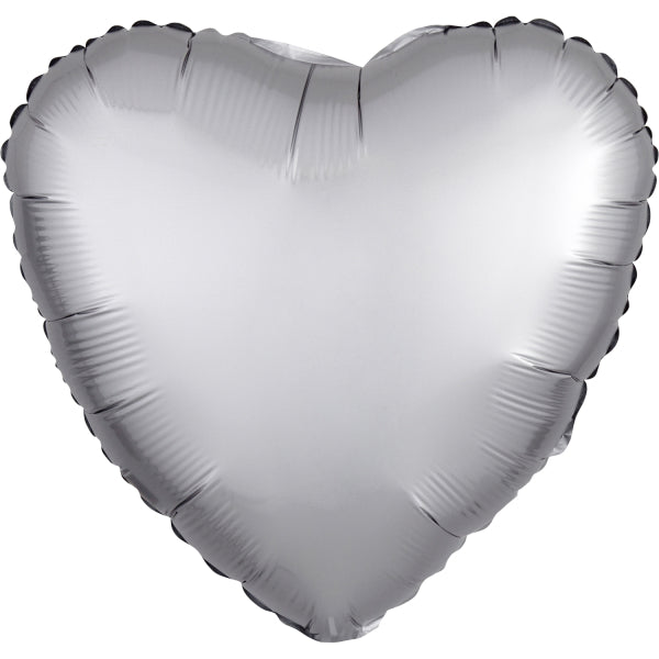 Silber Herz Satin Folienballon