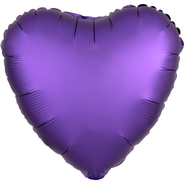 Lila Herz Satin Folienballon
