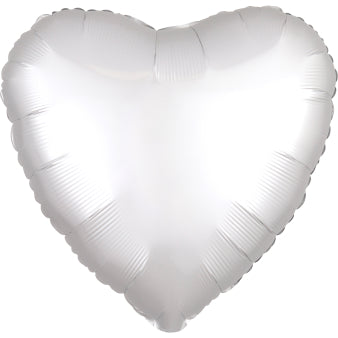 Weiß Herz Satin Folienballon