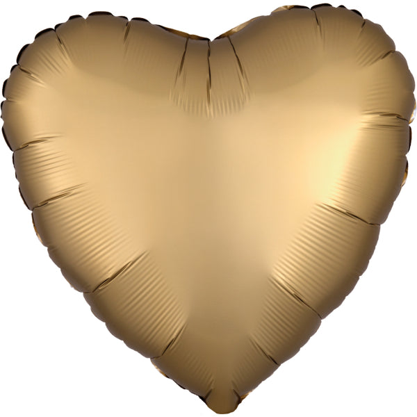 Gold Herz Satin Folienballon