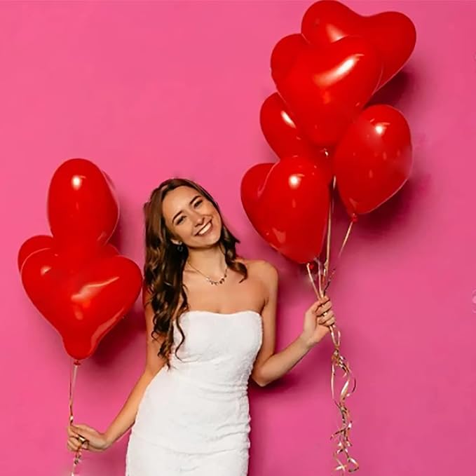 10 Herz Rot  Latex-Ballons