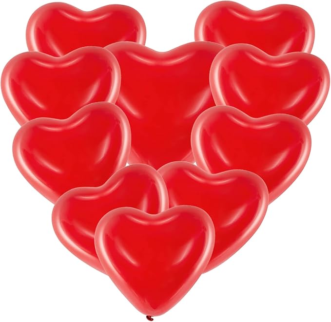 10 Herz Rot  Latex-Ballons