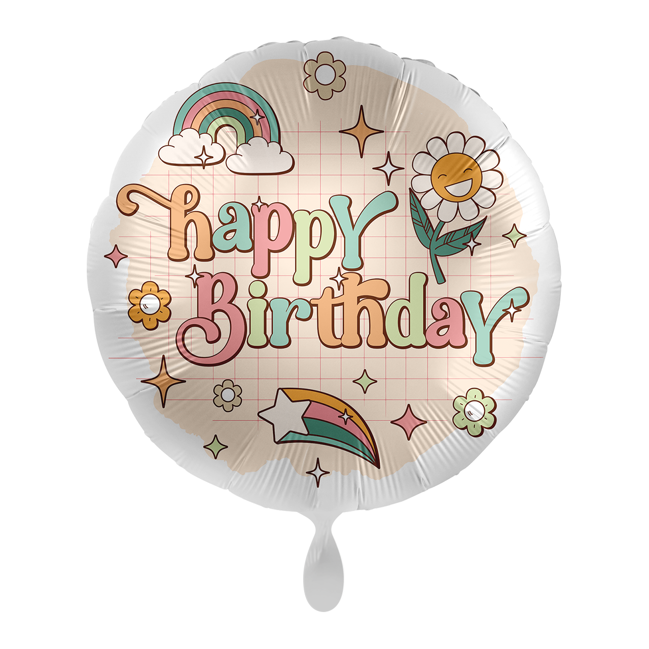 Groovy "Happy Birthday" Rund Folienballon