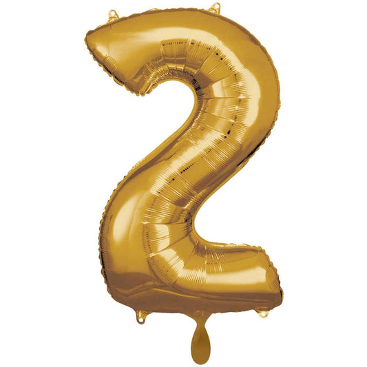 Gold Zahl "2" XXL Folienballon