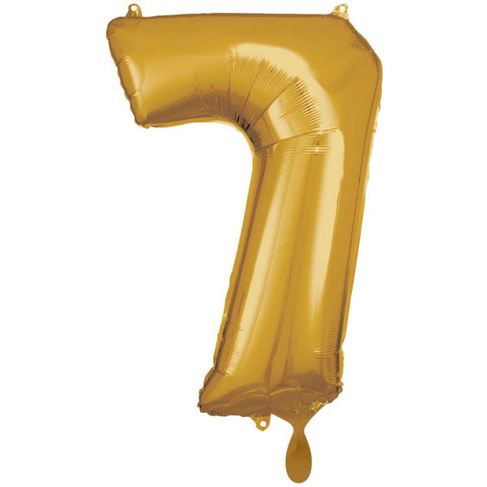 Gold Zahl "7" XXL Folienballon