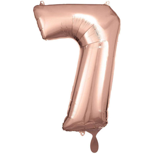 Rosé-Gold Zahl "7" XXL Folienballon