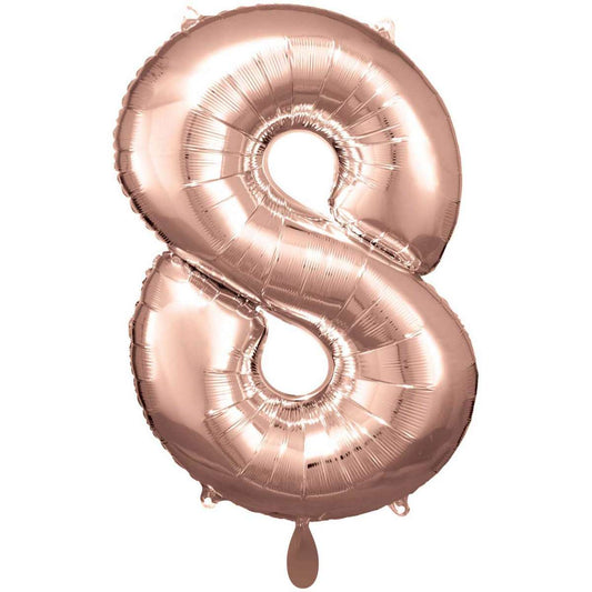 Rosé-Gold Zahl "8" XXL Folienballon