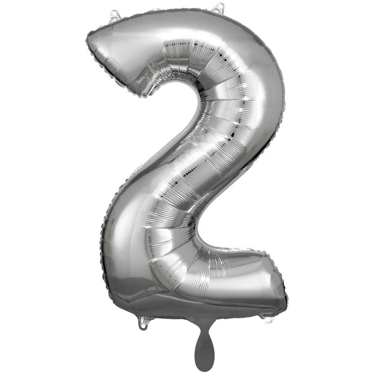 Silber Zahl "2" XXL Folienballon