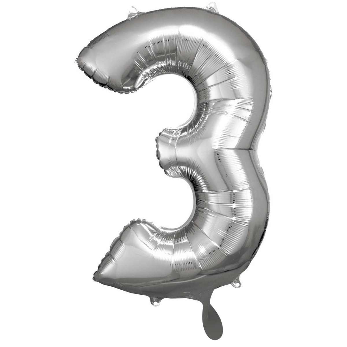 Silber Zahl "3" XXL Folienballon