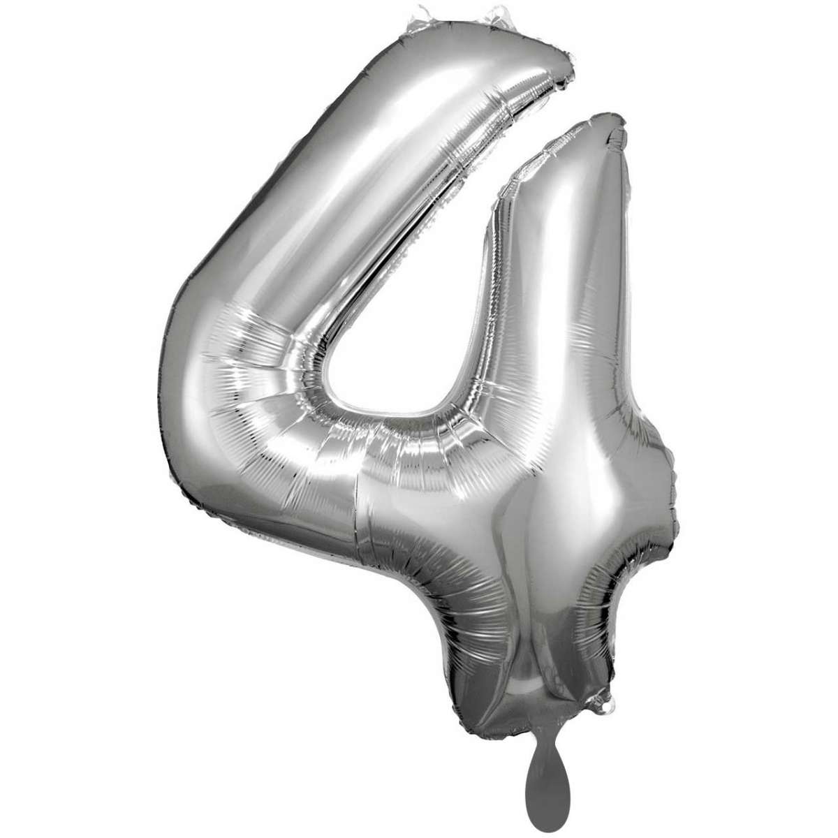 Silber Zahl "4" XXL Folienballon