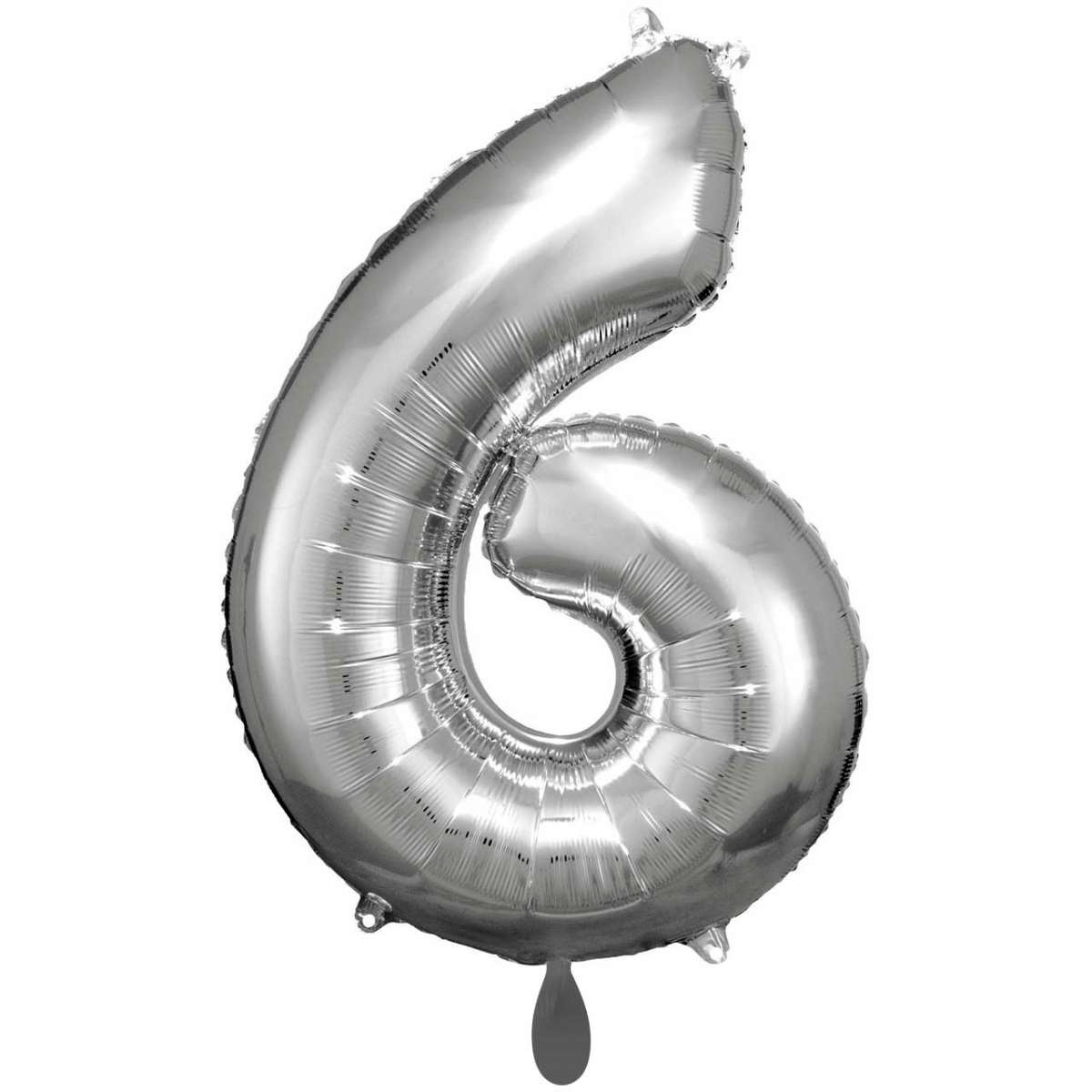 Silber Zahl "6" XXL Folienballon