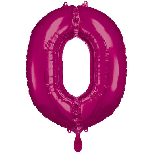 Pink Zahl "0" XXL Folienballon