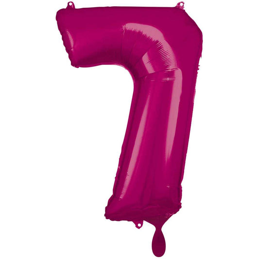 Pink Zahl "7" XXL Folienballon