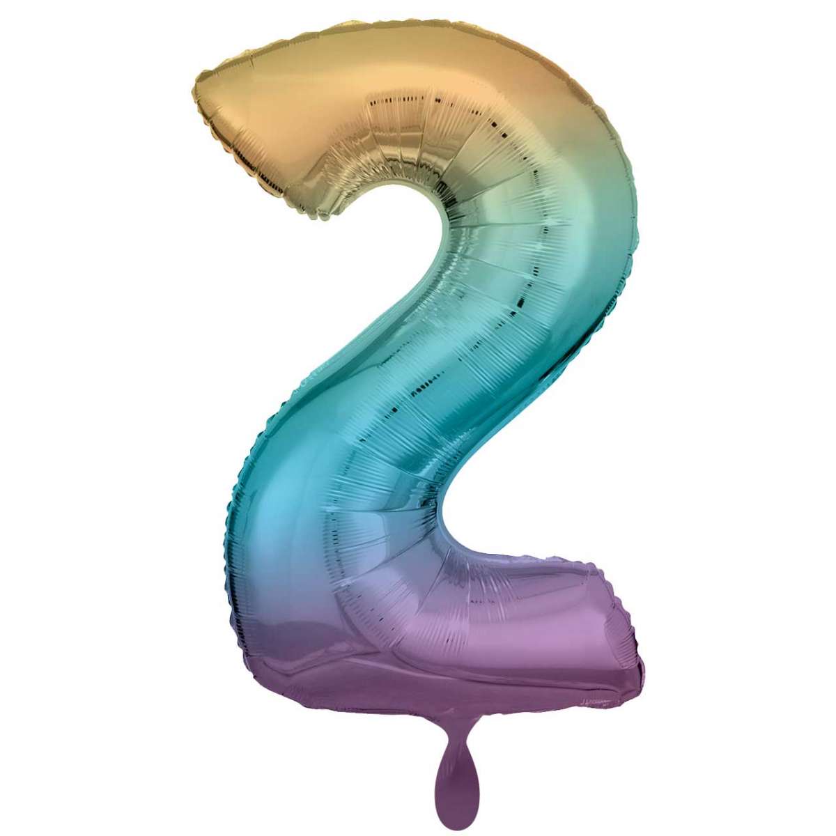 Regenbogen Zahl "2" XXL Folienballon