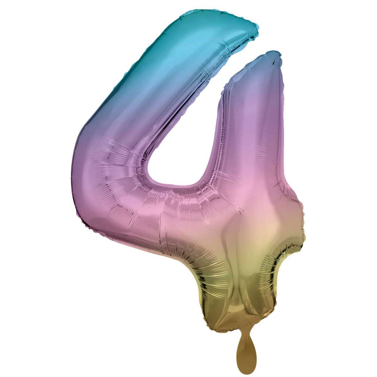 Regenbogen Zahl "4" XXL Folienballon