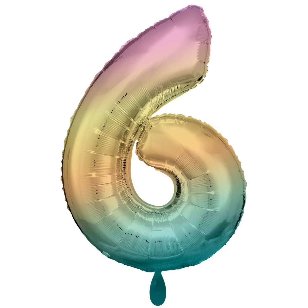 Regenbogen Zahl "6" XXL Folienballon