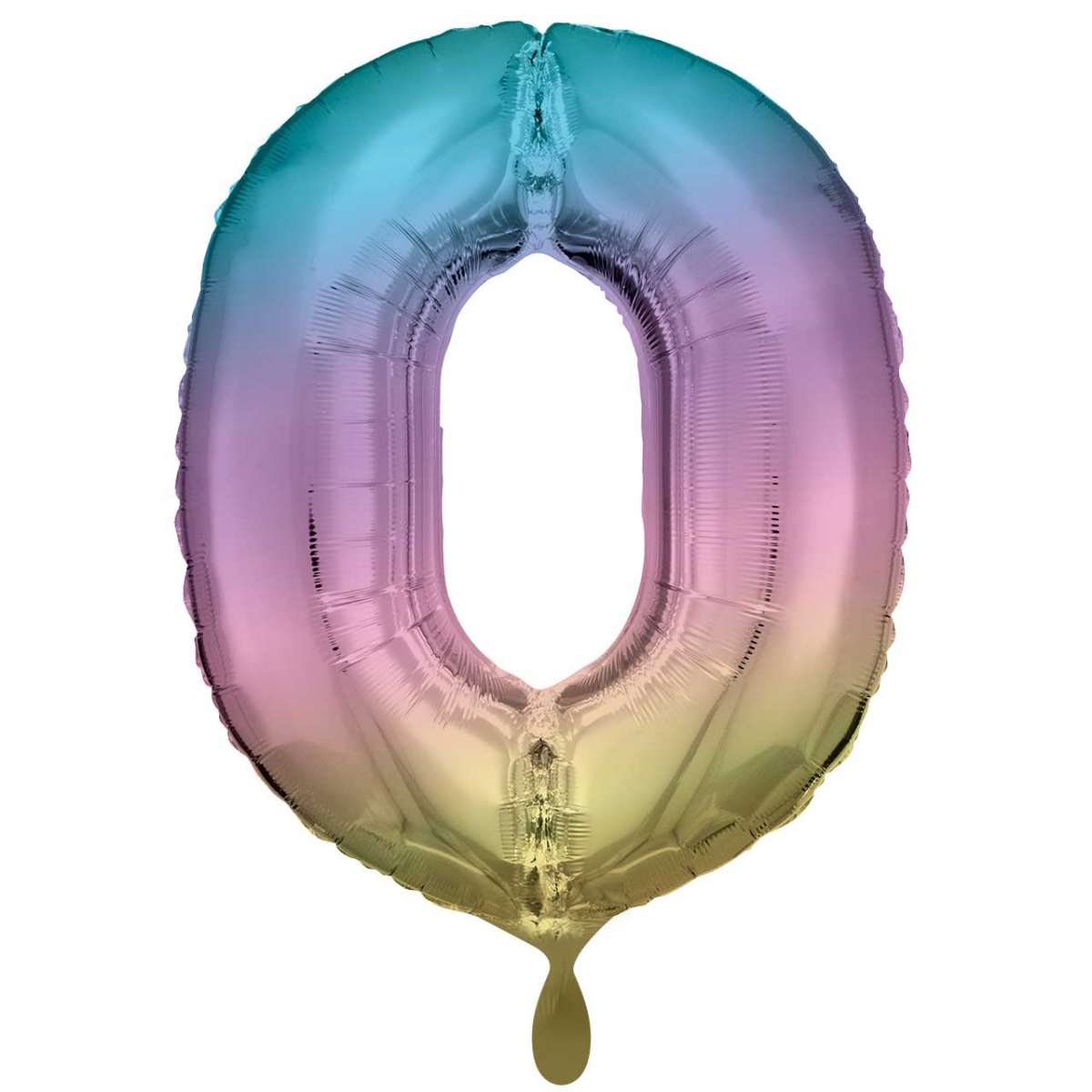 Regenbogen Zahl "0" XXL Folienballon