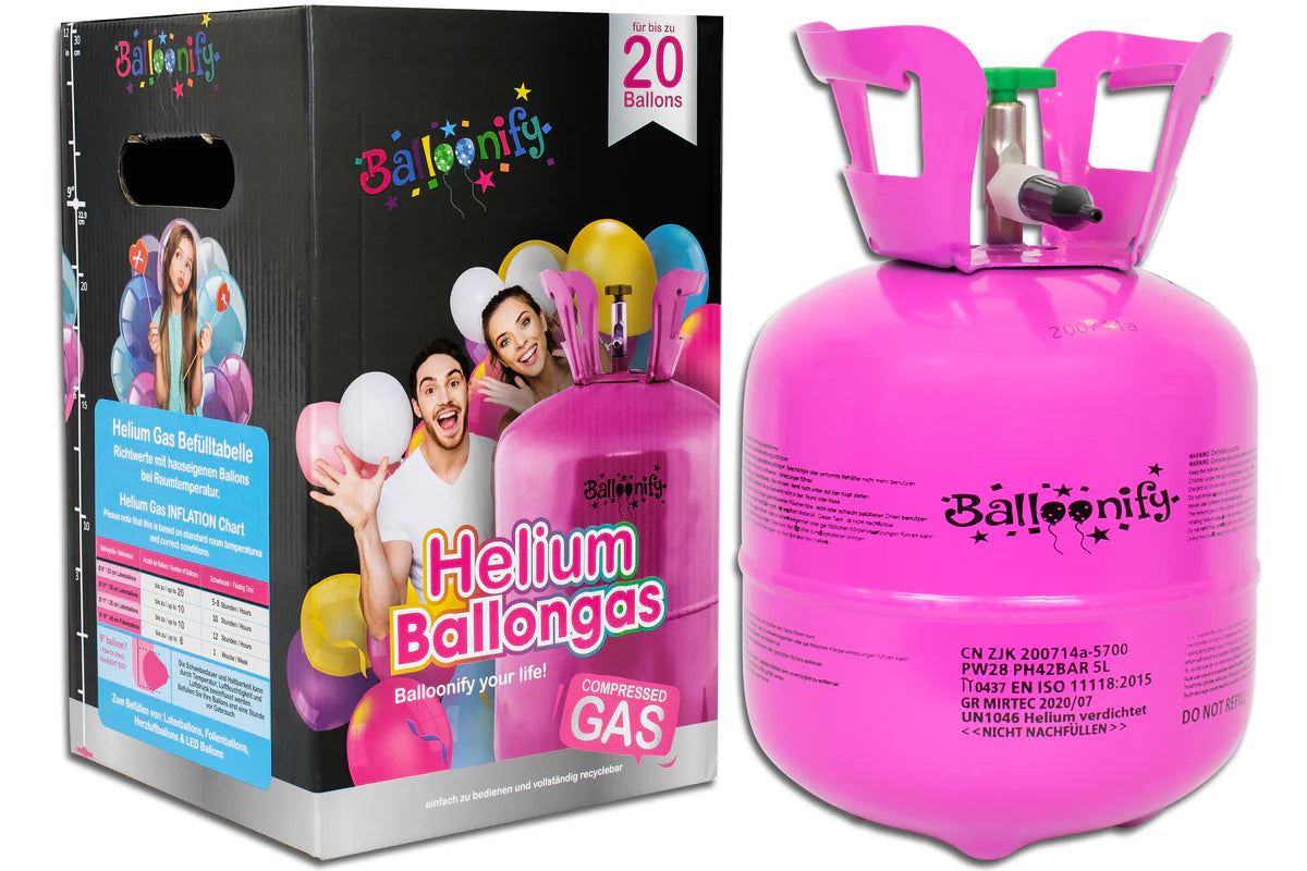 Helium Ballongas für bis zu 20 Luftballons | Einwegflasche