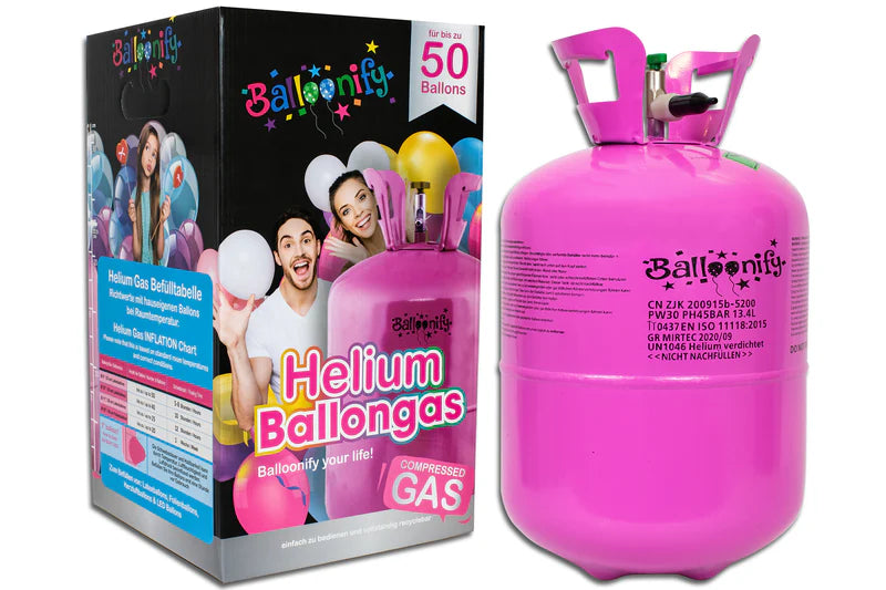 Helium Ballongas für bis zu 50 Luftballons | Einwegflasche
