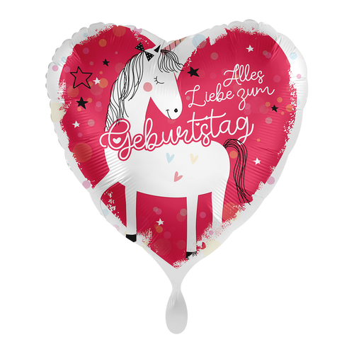 "Alles Liebe zum Geburtstag" Einhorn Herz