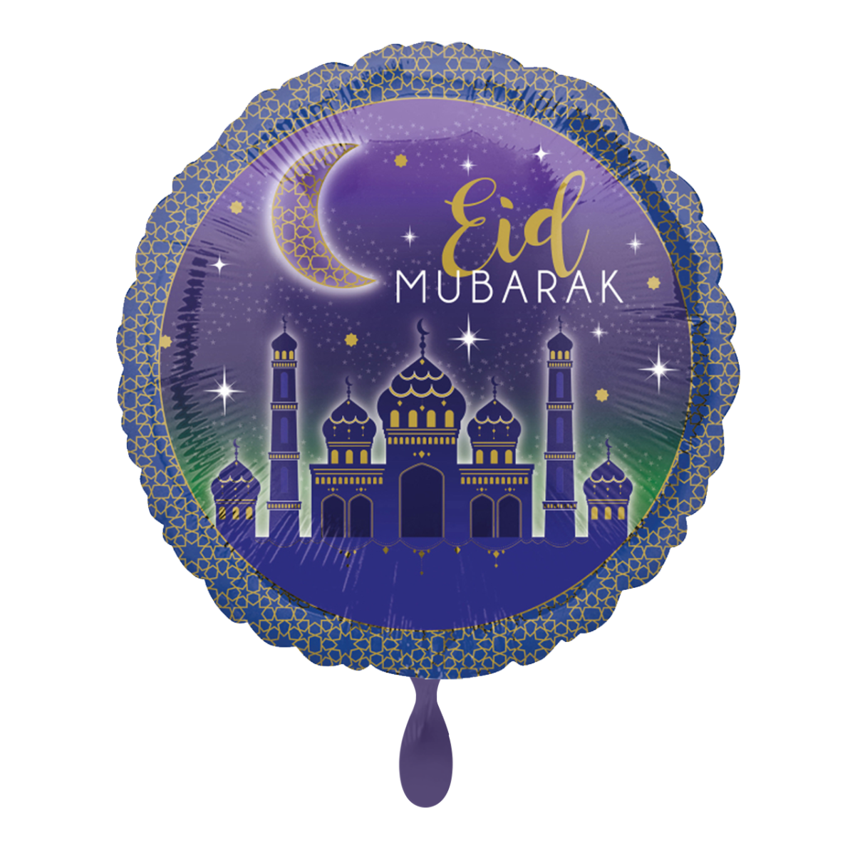 Violett "Eid Mubarak" Rund Folienballon