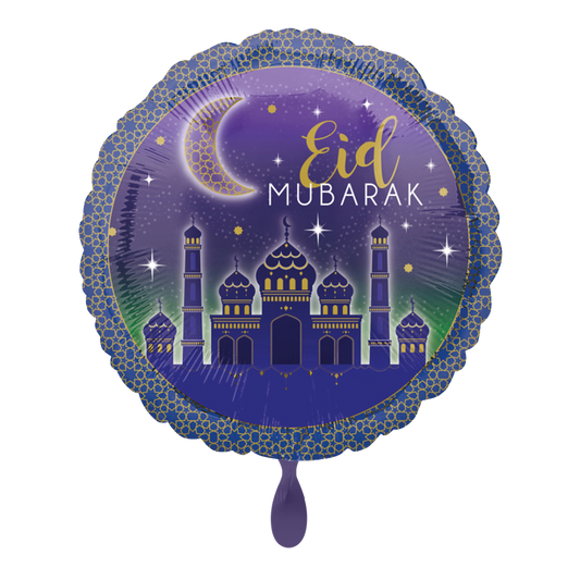 Violett "Eid Mubarak" Rund Folienballon