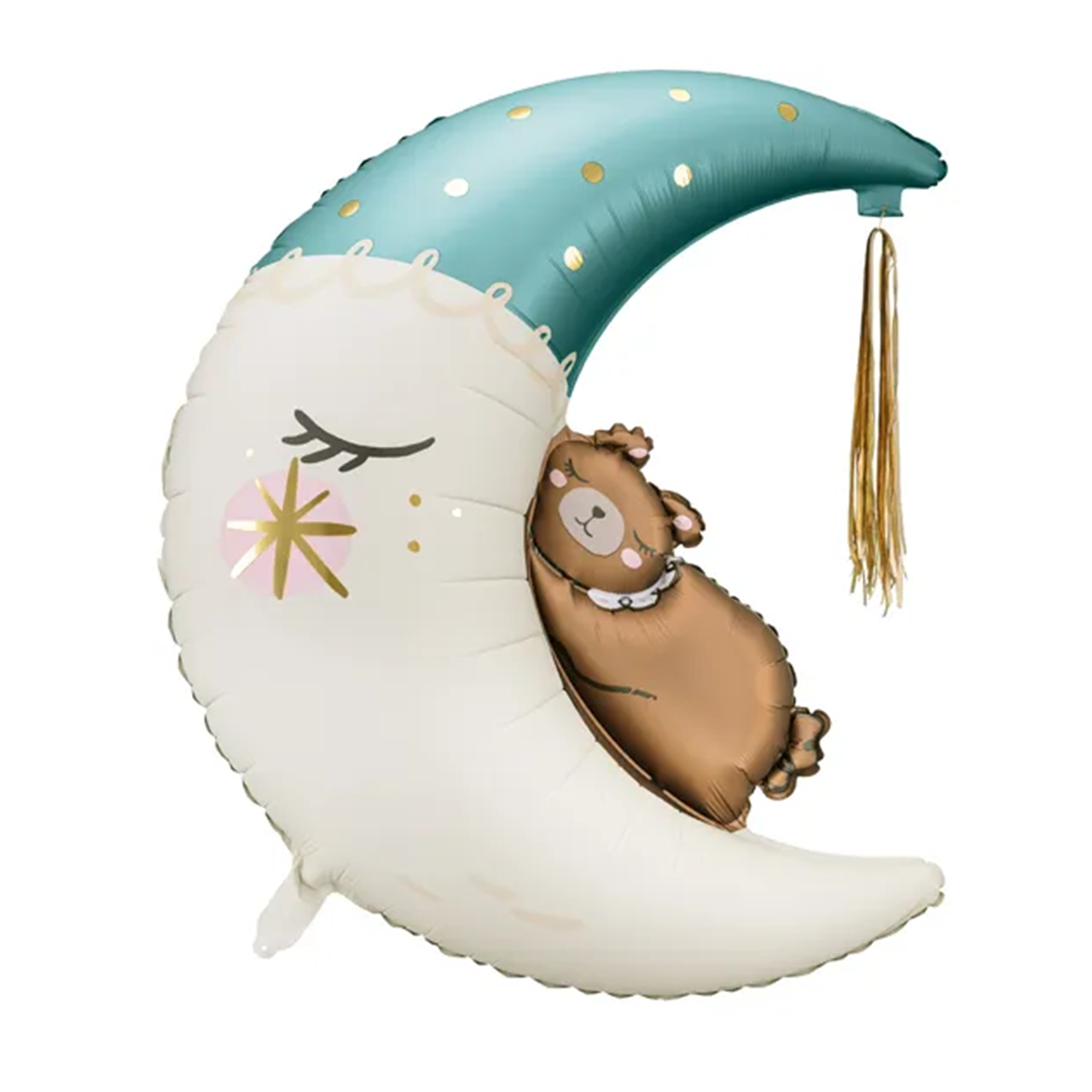 Teddy Bär auf dem Mond Blau Folienballon